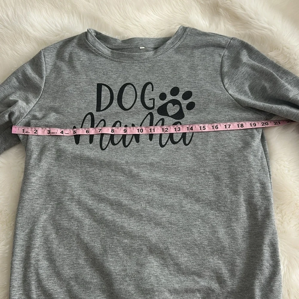Dog Mom Sweatshirt Women Dog Mama Cute Dog Paw graphic Dog Lover Pullover - Picture 7 of 9